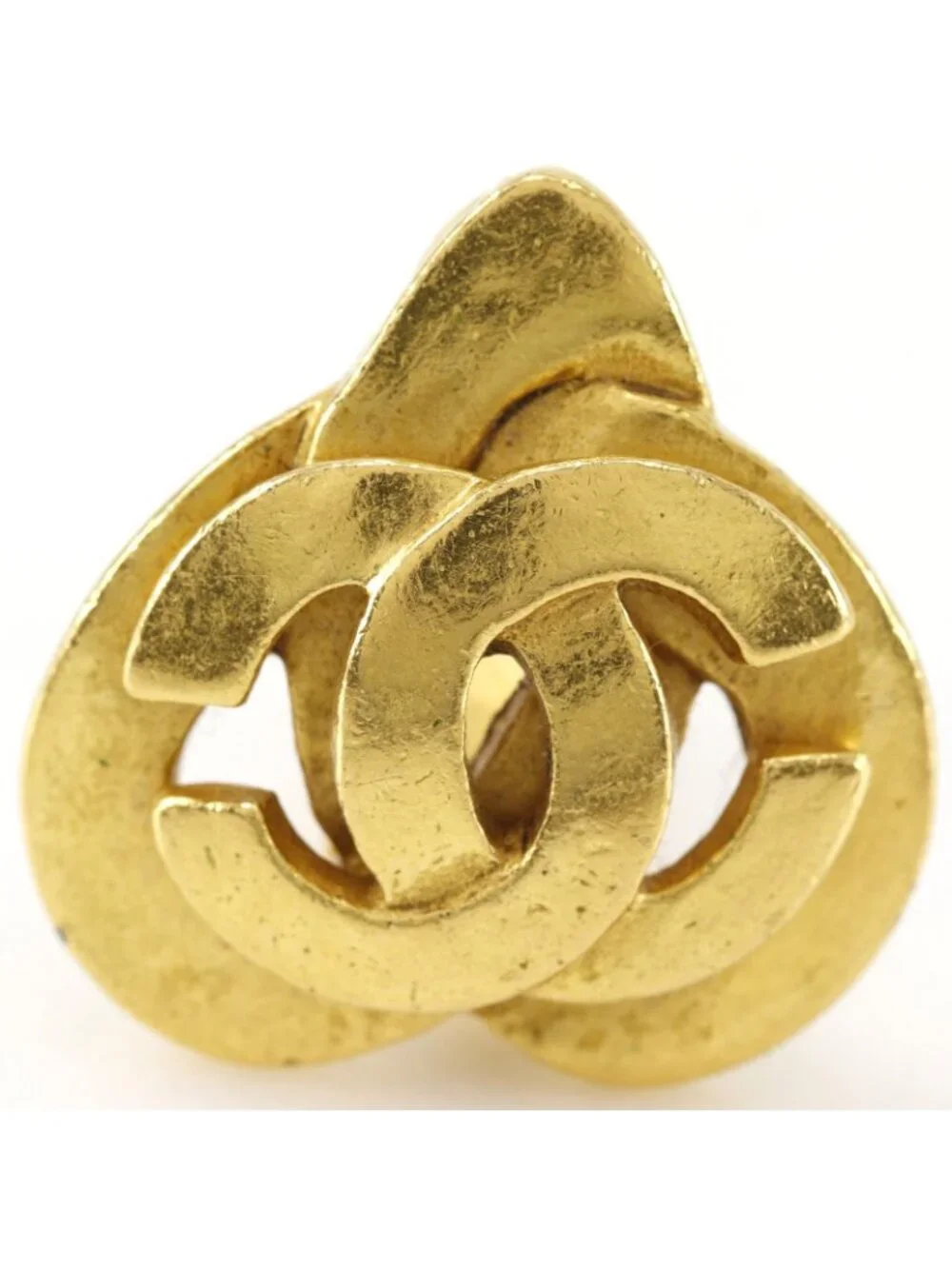 Chanel CC Logo Vintage Gold Plated Earrings